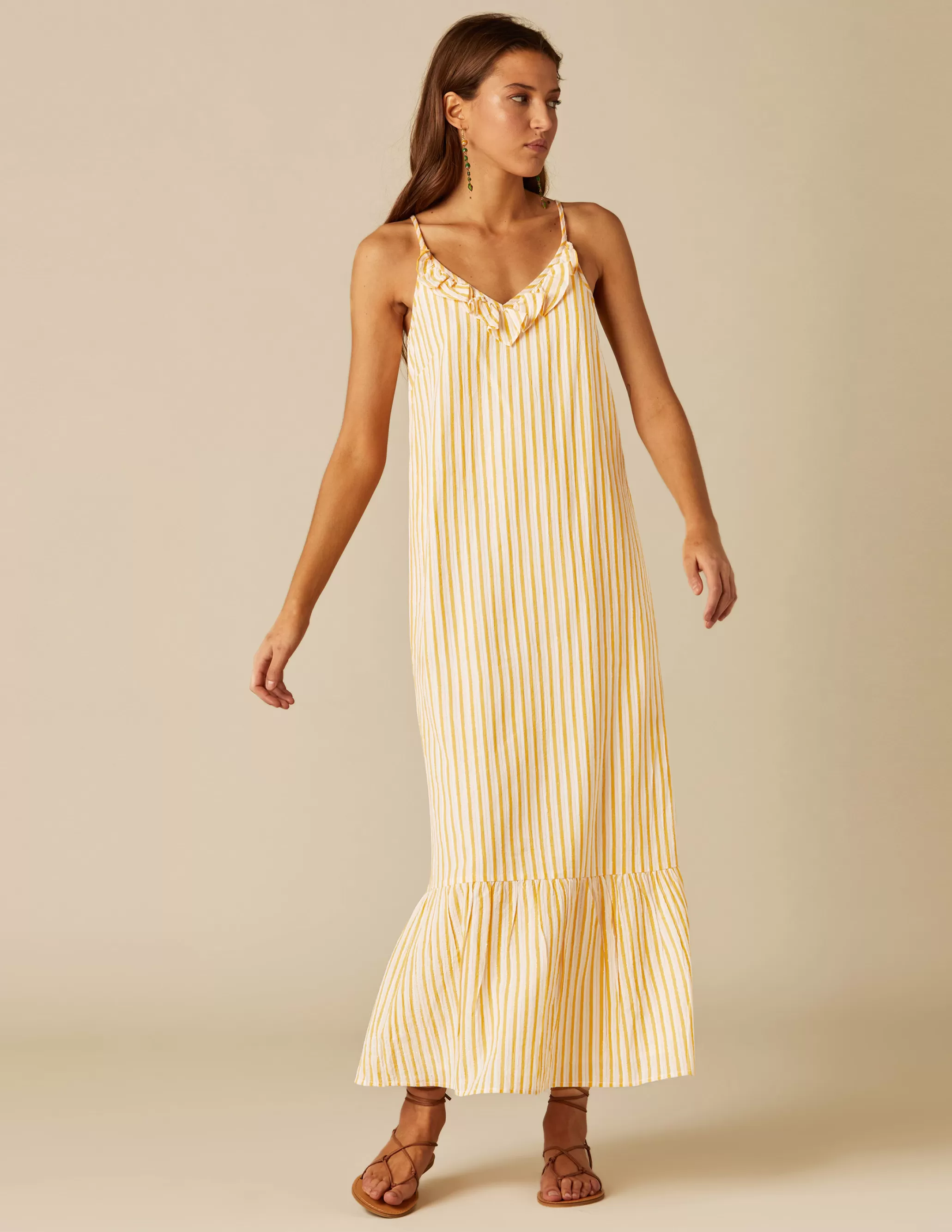 Nicoli YELLOW STRIPED DRESS< Dresses